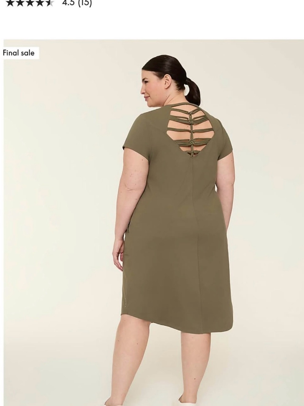 Lane Bryant NWT LIVI Black Mini Dress with Knotted Lattice Back - Picture 4 of 6